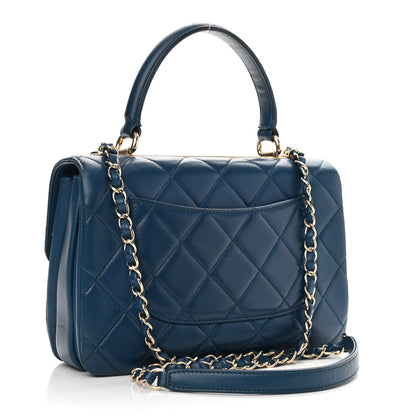 Chanel Lambskin Quilted Small Trendy CC Flap Dual Handle Bag Blue 3 of 10