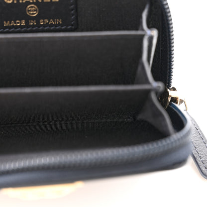 Chanel Lambskin Quilted Zip Around Boy Coin Purse Wallet Navy 5 of 11