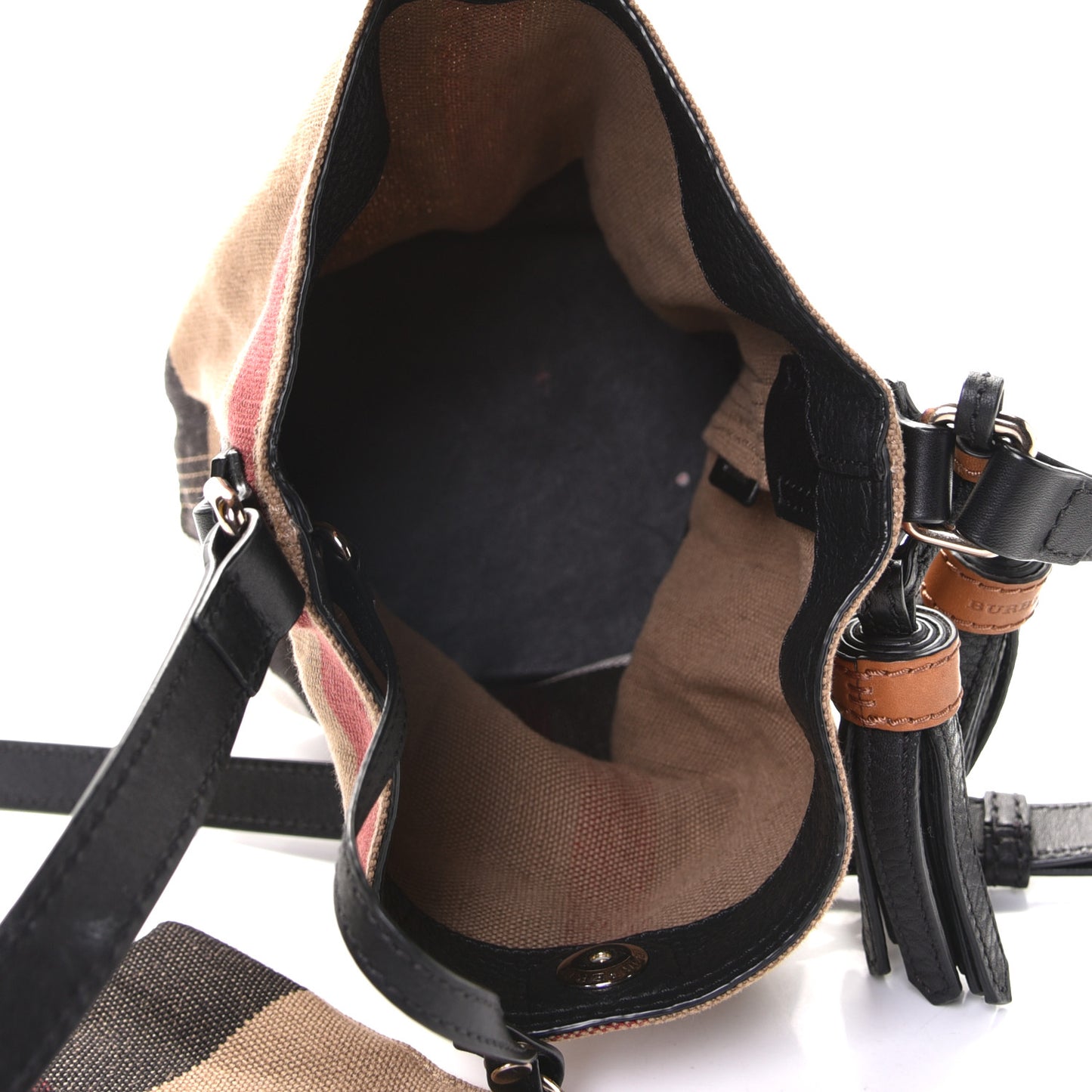 Canvas Mega Check Mini Ashby Tassel Crossbody Black
