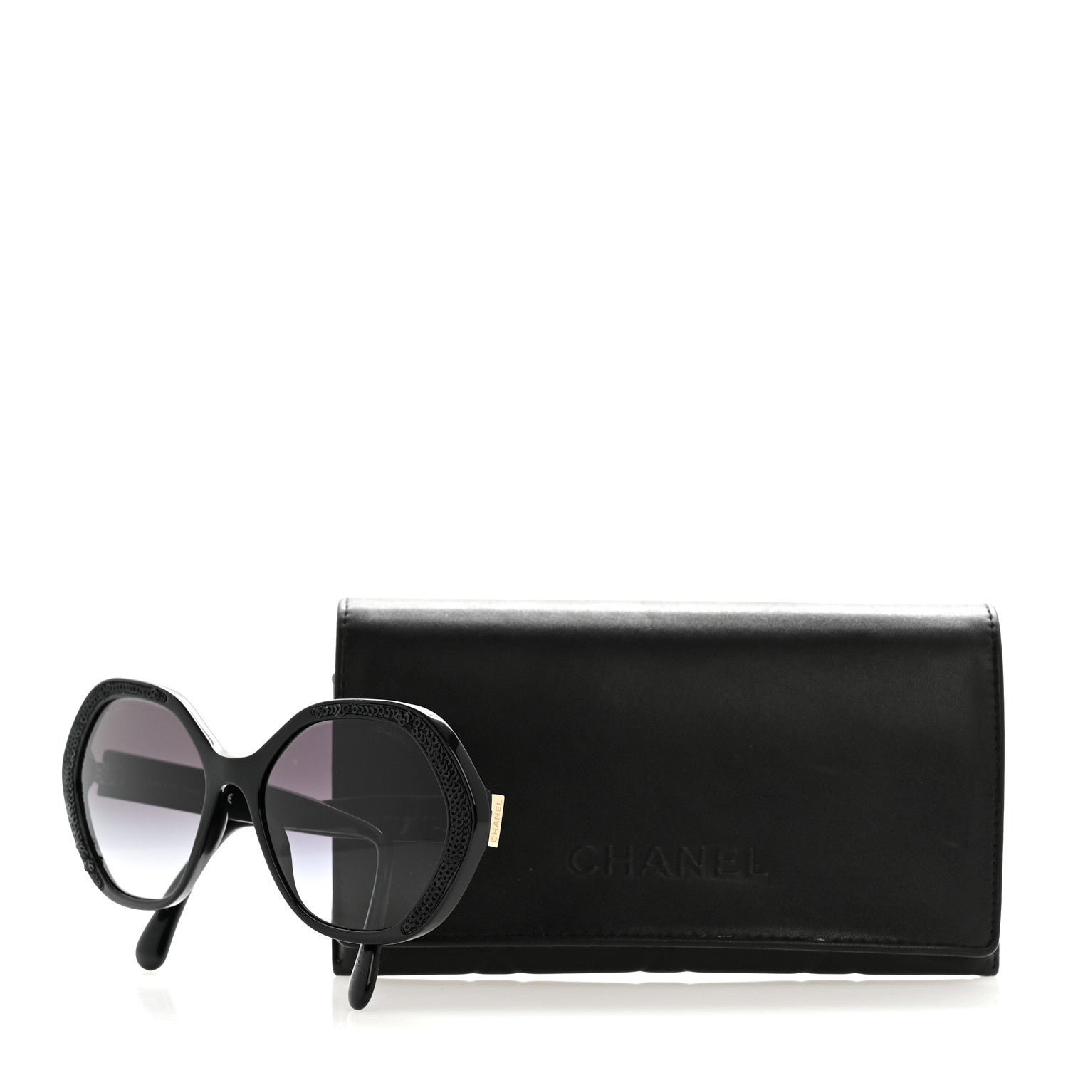Chanel Acetate Sequin Round Sunglasses 5451-A Black 10 of 10