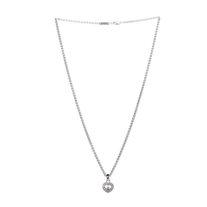 Chopard 18K White Gold Happy Diamonds Icons Heart Pave Pendant Necklace 3 of 7