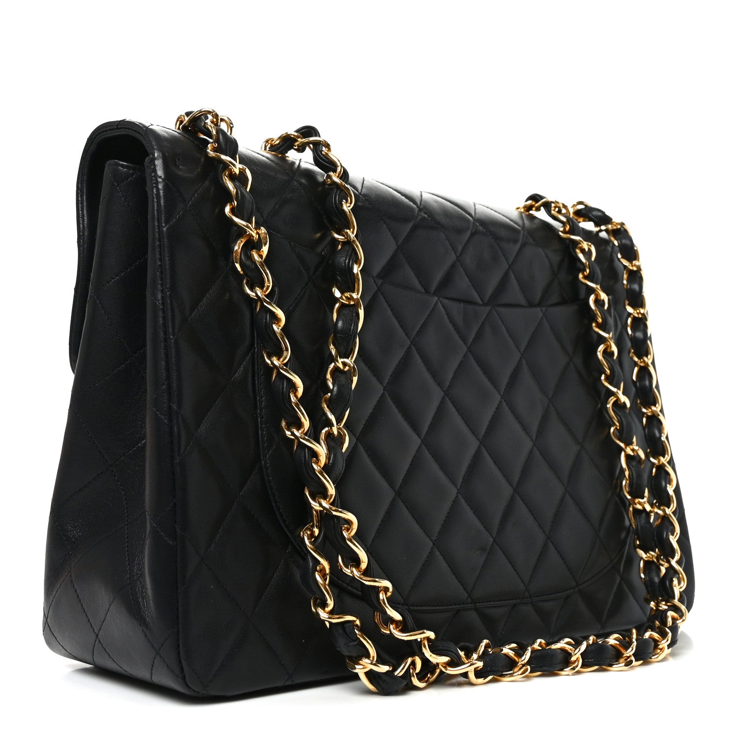 Chanel Lambskin Quilted XL Jumbo Single Flap Black 3 of 10