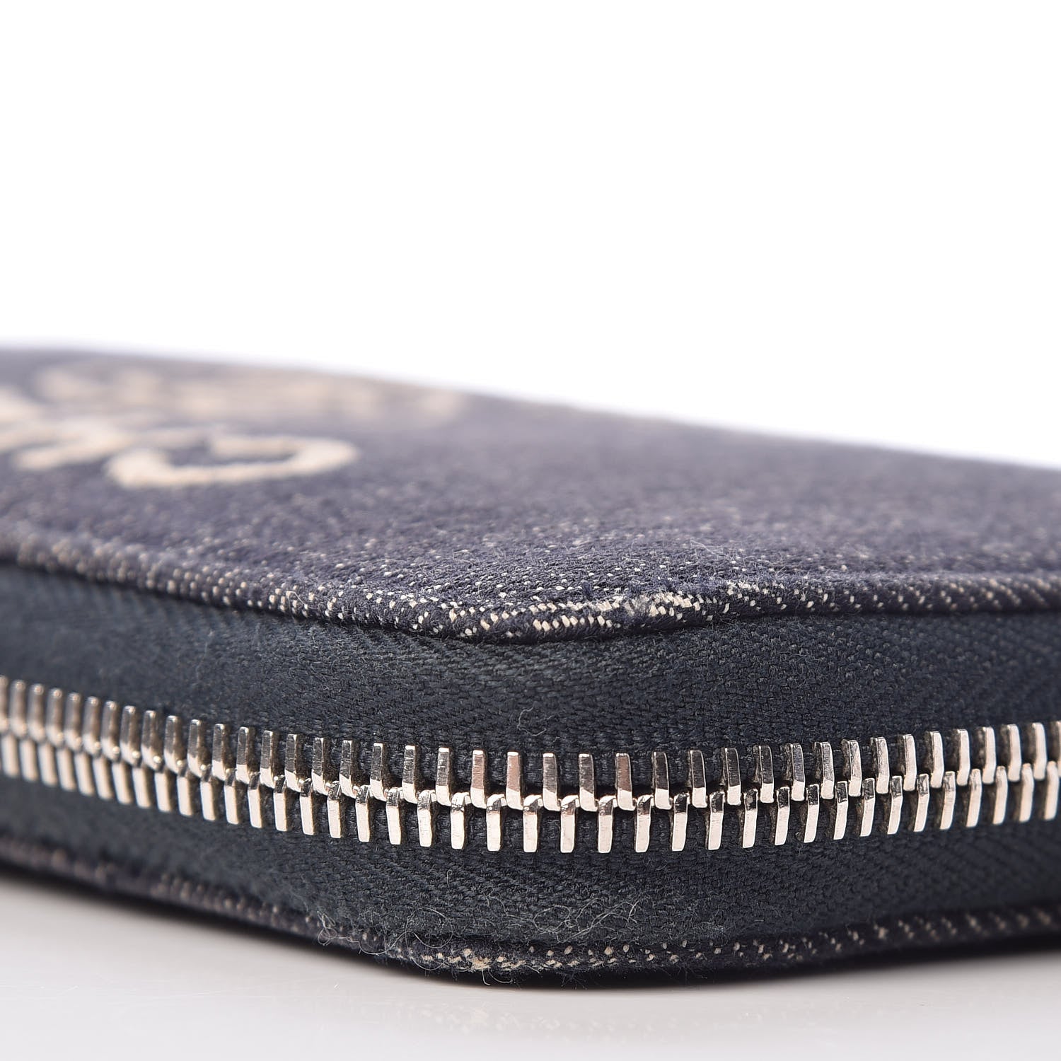 Chanel Denim Deauville Zip Around Wallet Dark Blue 12 of 14