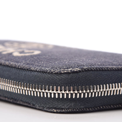 Chanel Denim Deauville Zip Around Wallet Dark Blue 12 of 14