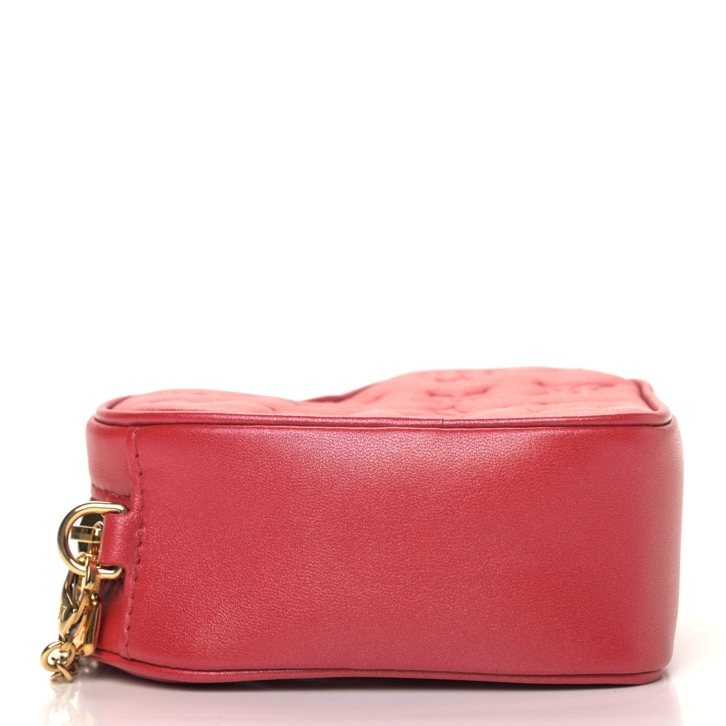 Lambskin Embossed Monogram Fall In Love Sac Coeur Heart Chain Bag Lipstick Red