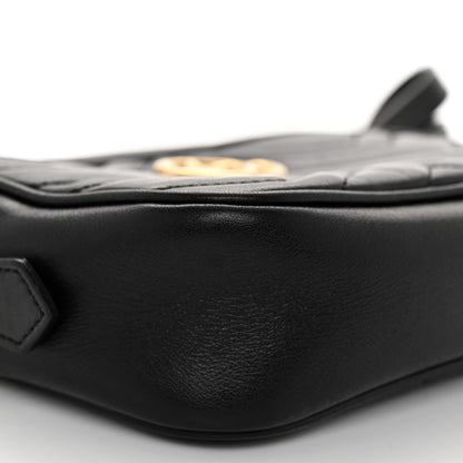 Gucci Calfskin Matelasse Mini GG Marmont Chain Shoulder Bag Black 16 of 19