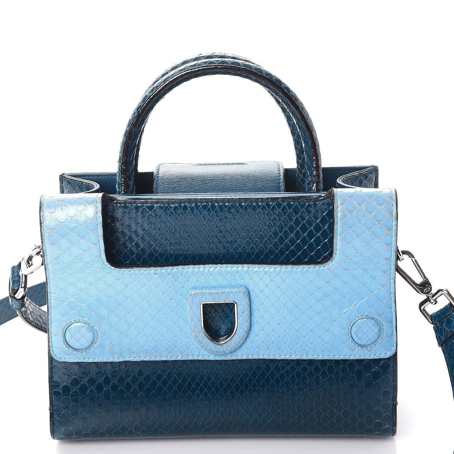 Christian Dior Python Mini Diorever Flap Blue 12 of 16