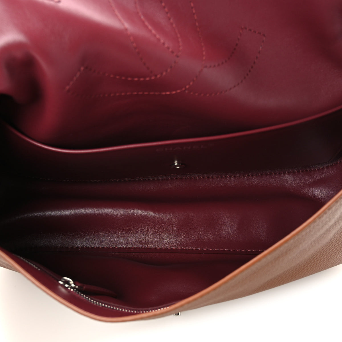 Grained Calfskin Small Souplissimo Maxi Flap Camel