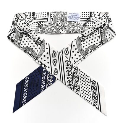 Hermes Silk Eperon D'Or Bandana Twilly White Marine 1 of 8