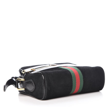 Gucci Suede Patent Web Mini Ophidia Shoulder Bag Black 4 of 9