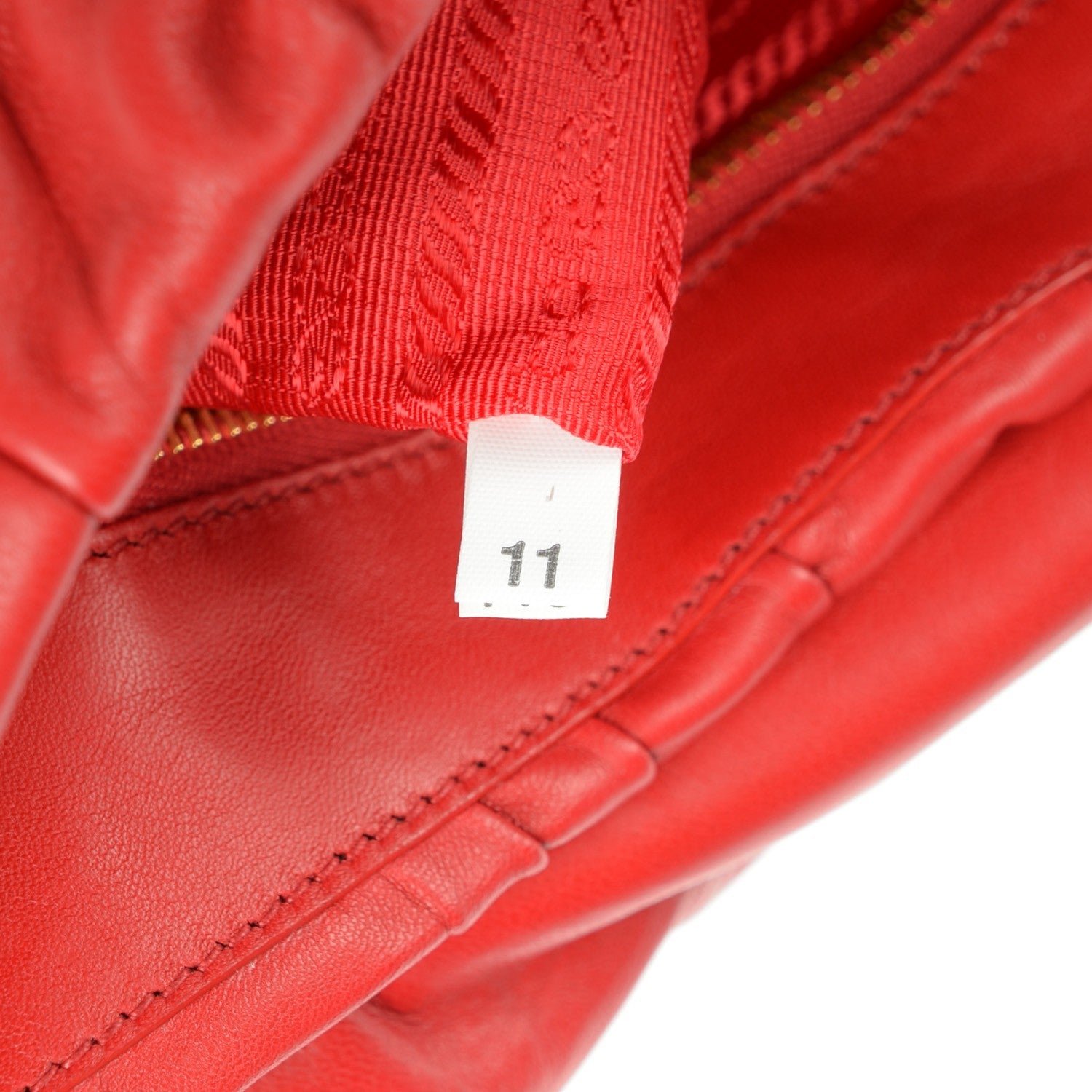 Prada Nappa Dressy Gaufre Flap Bag Rosso 8 of 10