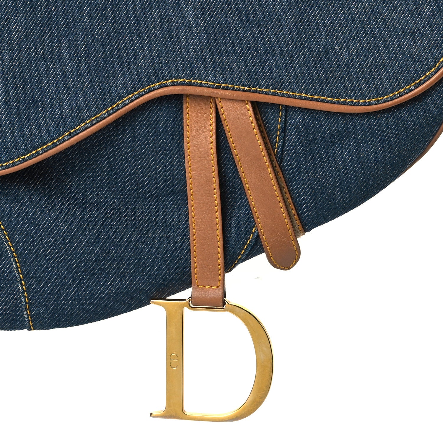 Christian Dior Denim Calfskin Saddle Bag Blue 8 of 10