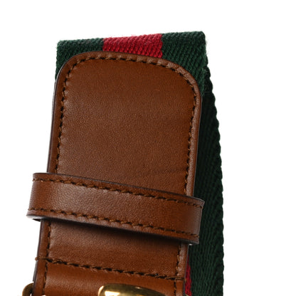 Gucci Nylon Calfskin Double G Web 40mm Belt 90 36 Green Red Cuir 7 of 7