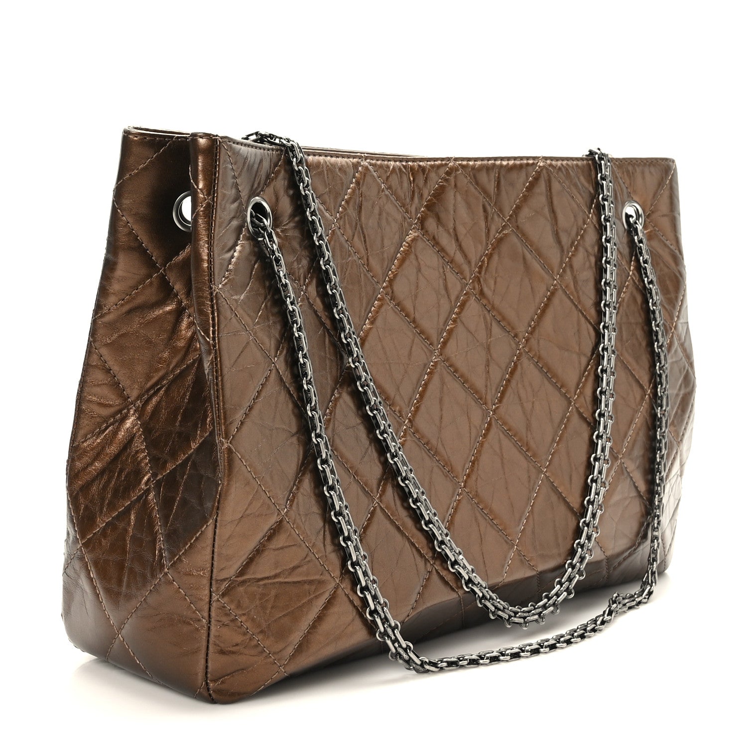 Chanel Aged Calfskin Reissue 2.55 Tote Bronze 3 of 9
