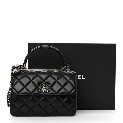 Chanel Lambskin Quilted Small Trendy CC Chain Dual Handle Flap Bag Black 11 of 11
