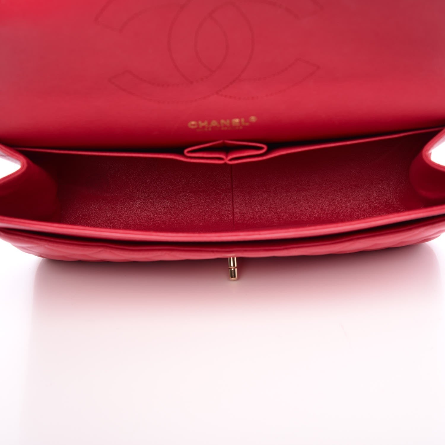 Chanel Lambskin Quilted Jumbo Double Flap Dark Pink 6 of 11
