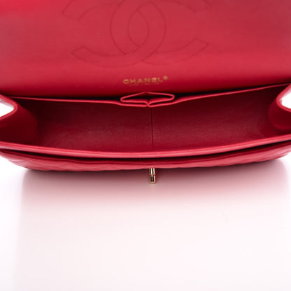 Chanel Lambskin Quilted Jumbo Double Flap Dark Pink 6 of 11