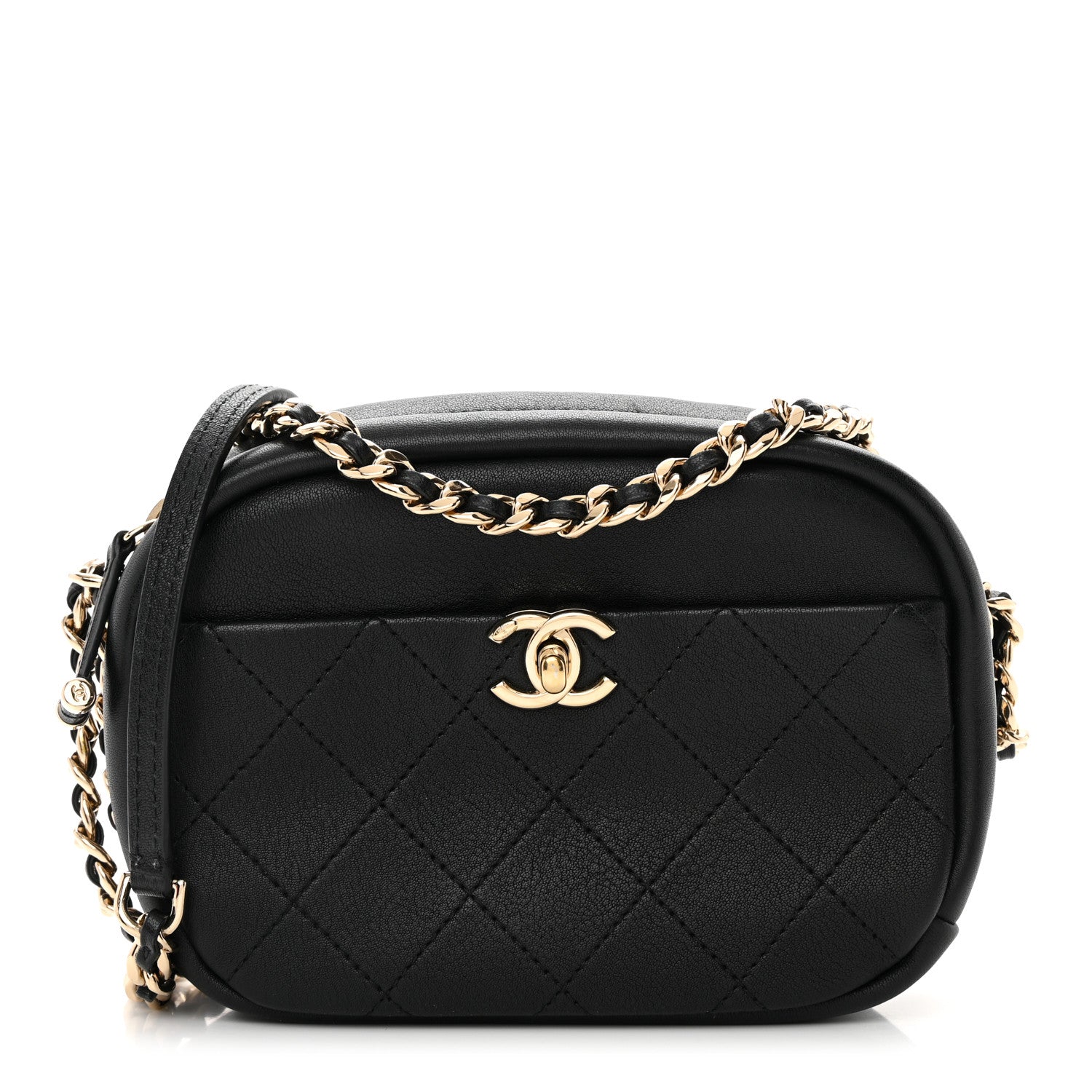 Chanel Goatskin Quilted Small Casual Trip Camera Case Black 1 of 10