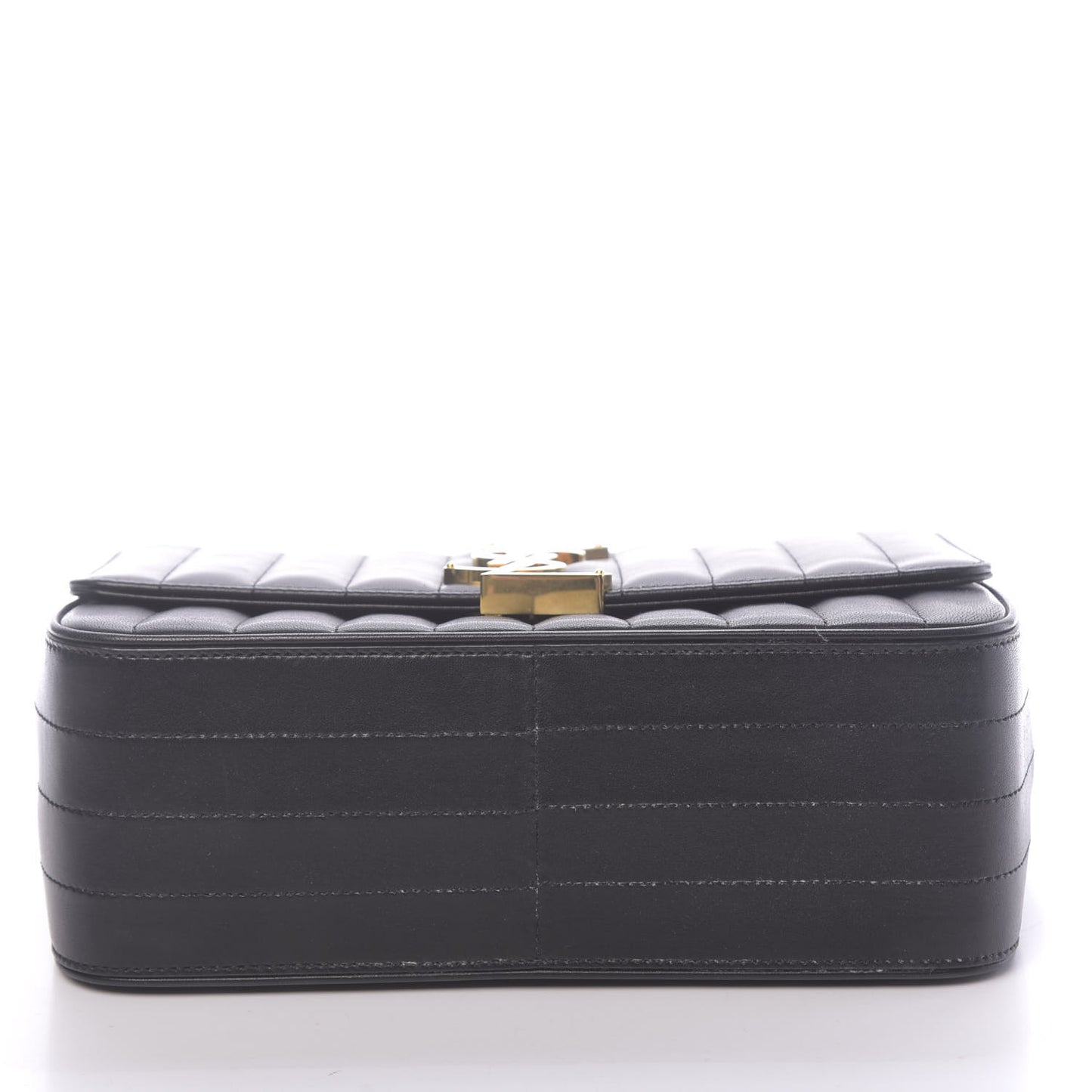 Lambskin Matelasse Monogram Large Vicky Chain Bag Black