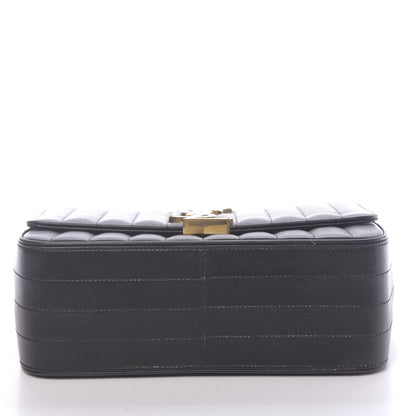 Saint Laurent Lambskin Matelasse Monogram Large Vicky Chain Bag Black 7 of 12