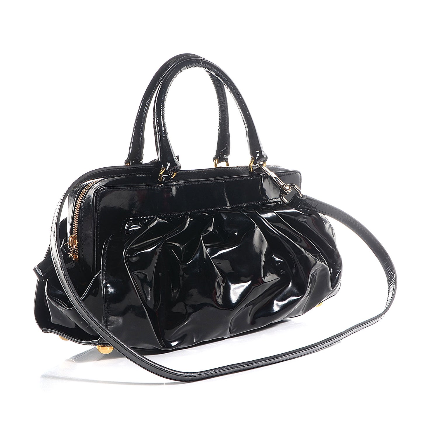 Coated Canvas Lacca Fleur Satchel Black