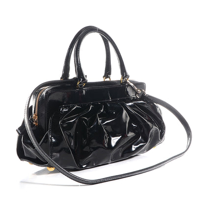 Valentino Garavani Coated Canvas Lacca Fleur Satchel Black 3 of 7