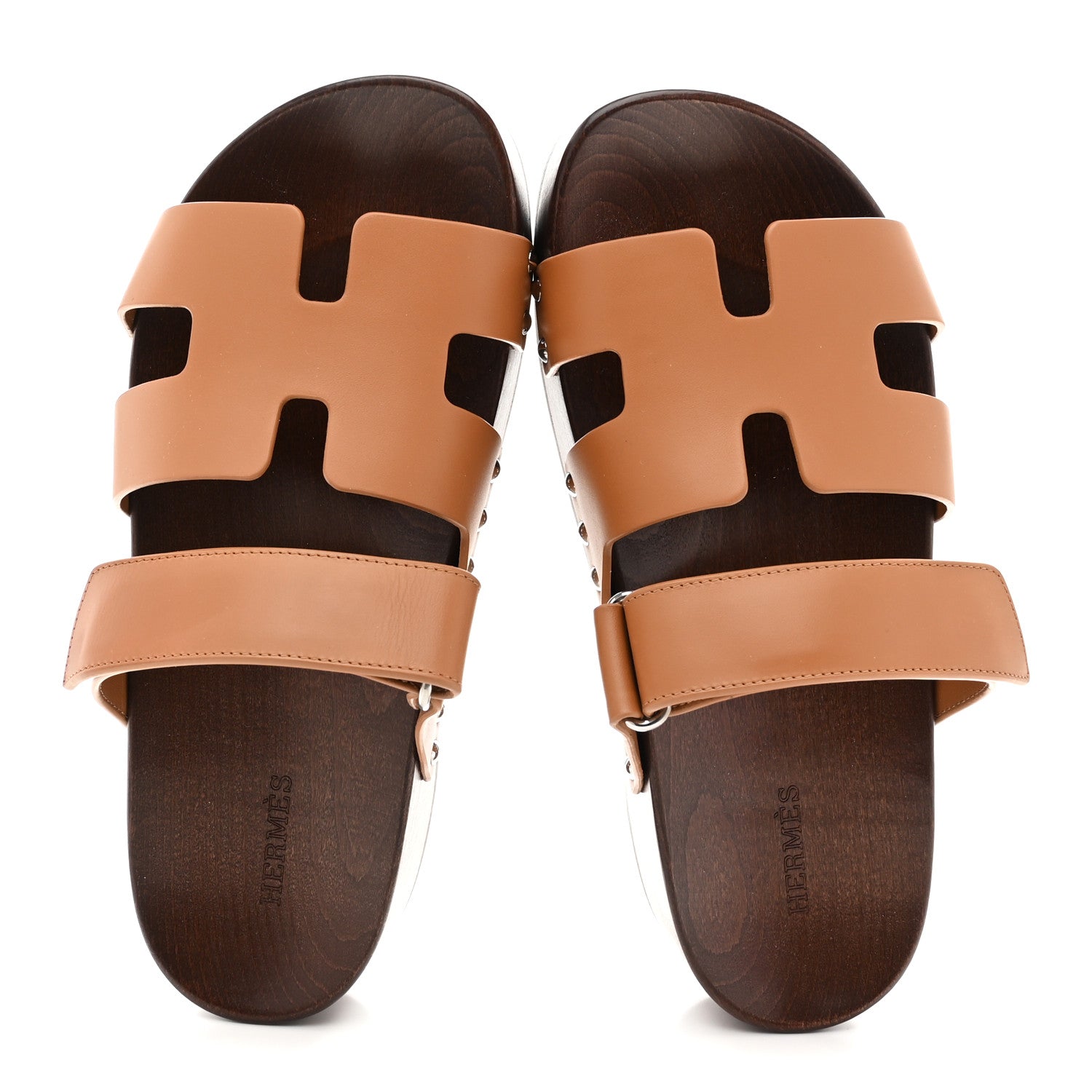 Hermes Calfskin Womens Kos Clog 38 Naturel 2 of 10
