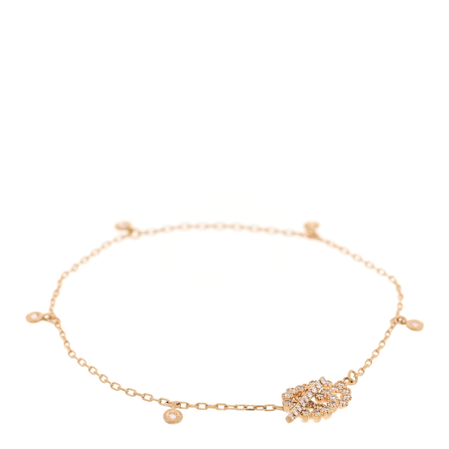 Gucci 18K Yellow Gold Diamond GG Running Toggle Bracelet 1 of 4