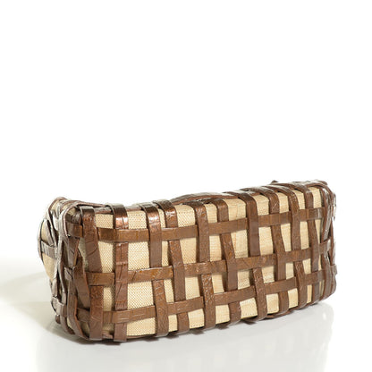 Nancy Gonzalez Crocodile Woven Tote Chocolate 4 of 6