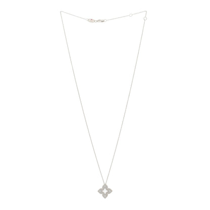 Roberto Coin 18K White Gold Diamond Petite Venetian Princess Flower Pendant Necklace 2 of 6