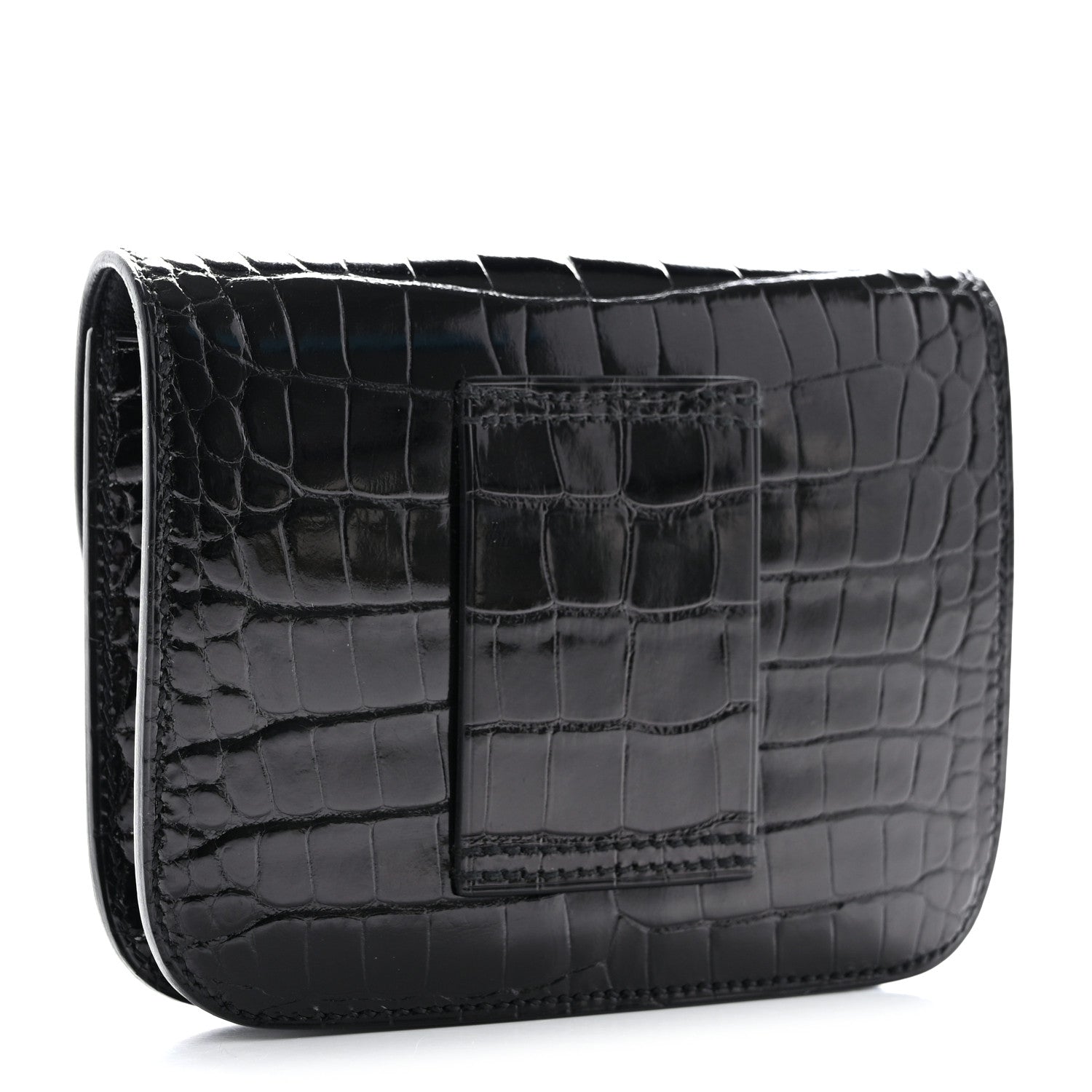 Hermes Shiny Alligator Constance Slim Wallet Black 4 of 8