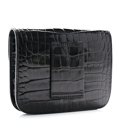 Hermes Shiny Alligator Constance Slim Wallet Black 4 of 8