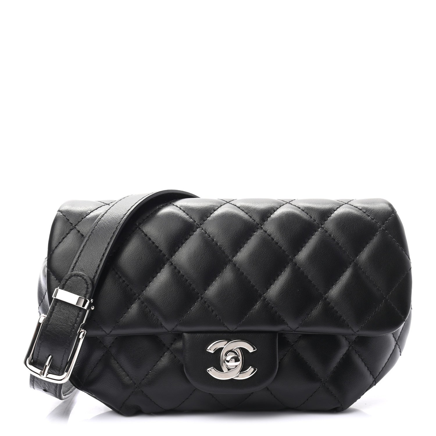 Chanel Calfskin Quilted CC Uniform Flap Belt Bag Black 1 of 9