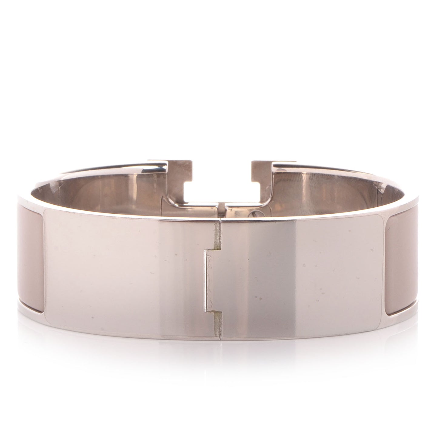 Enamel Clic Clac H Bracelet Wide GM Marron Glace