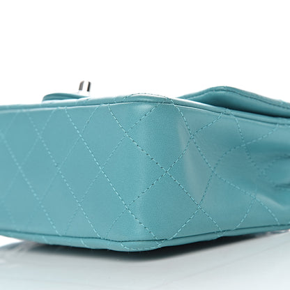 Chanel Lambskin Quilted Mini Rectangular Flap Turquoise 9 of 10