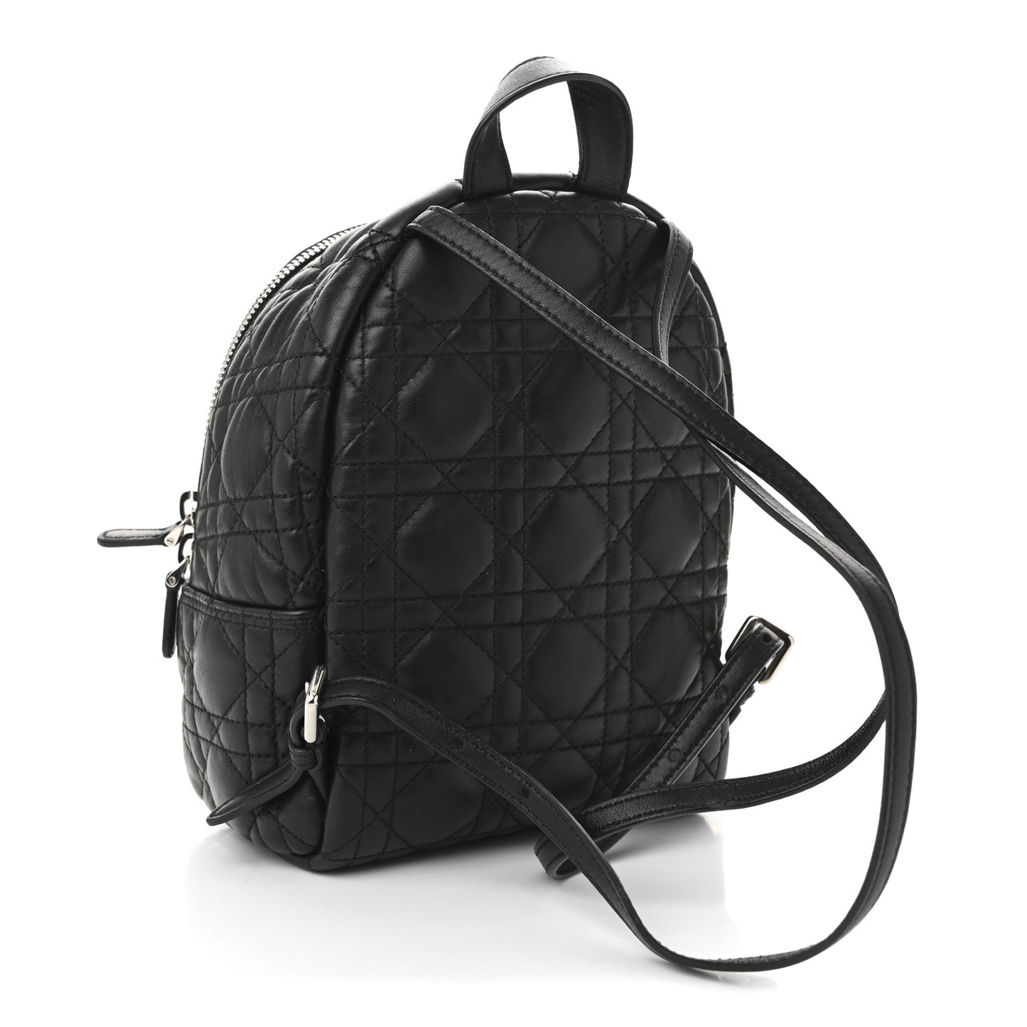 Lambskin Cannage Sequin Bear Mini Backpack Black