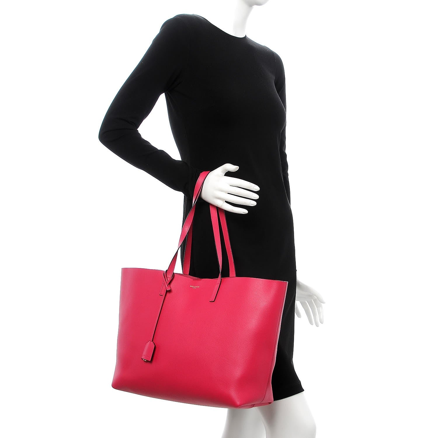 Saint Laurent Calfskin Large Shopping Tote Fuchsia 2 of 11