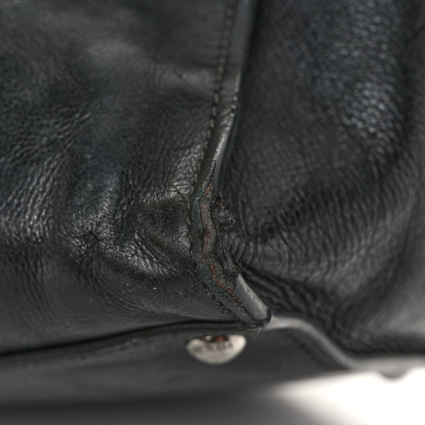 Glace Calf Twin Pocket Tote Black