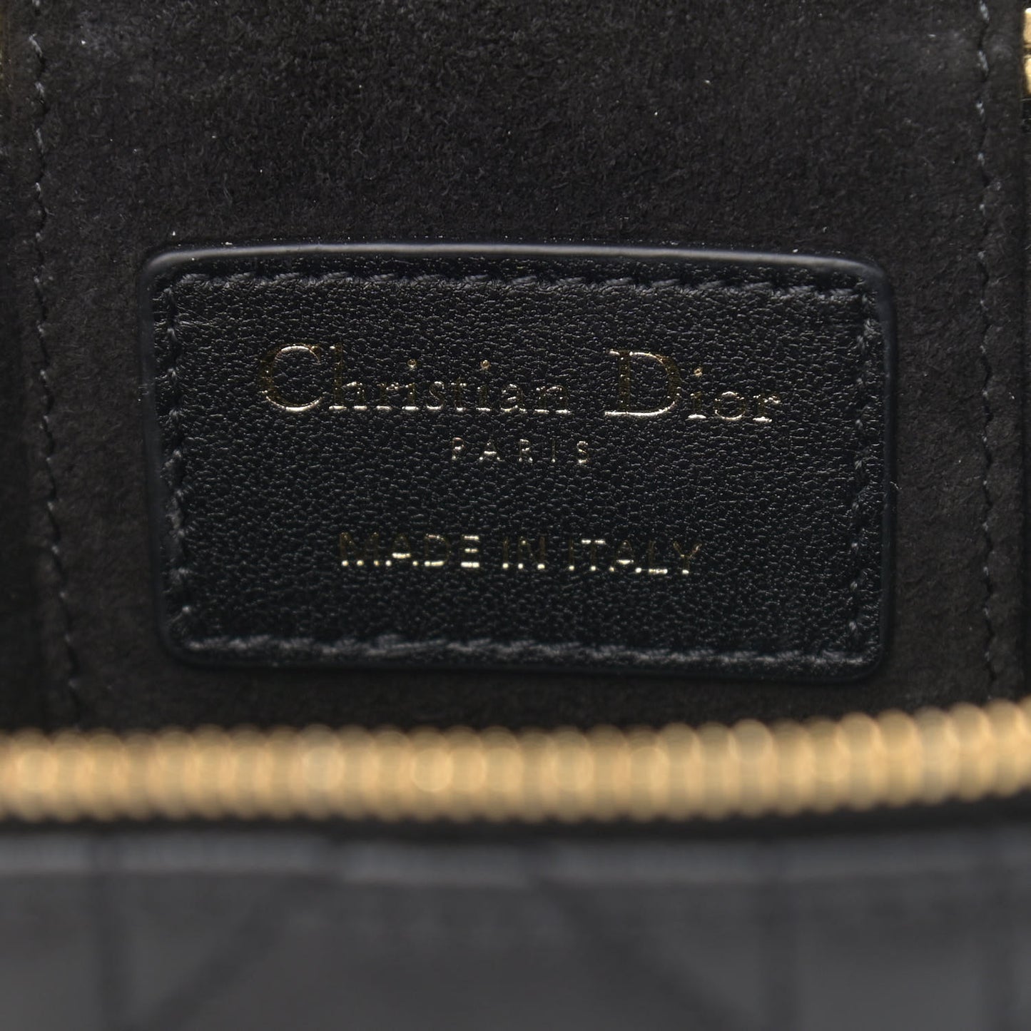 Lambskin Cannage Micro Lady Dior Vanity Case Black