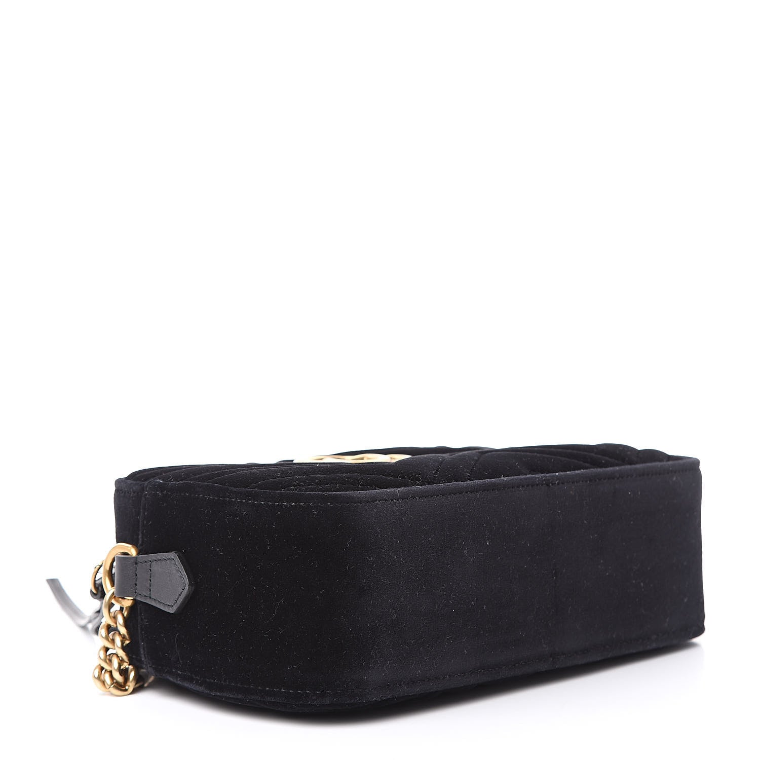 Gucci Velvet Matelasse Small GG Marmont Chain Shoulder Bag Black 4 of 10