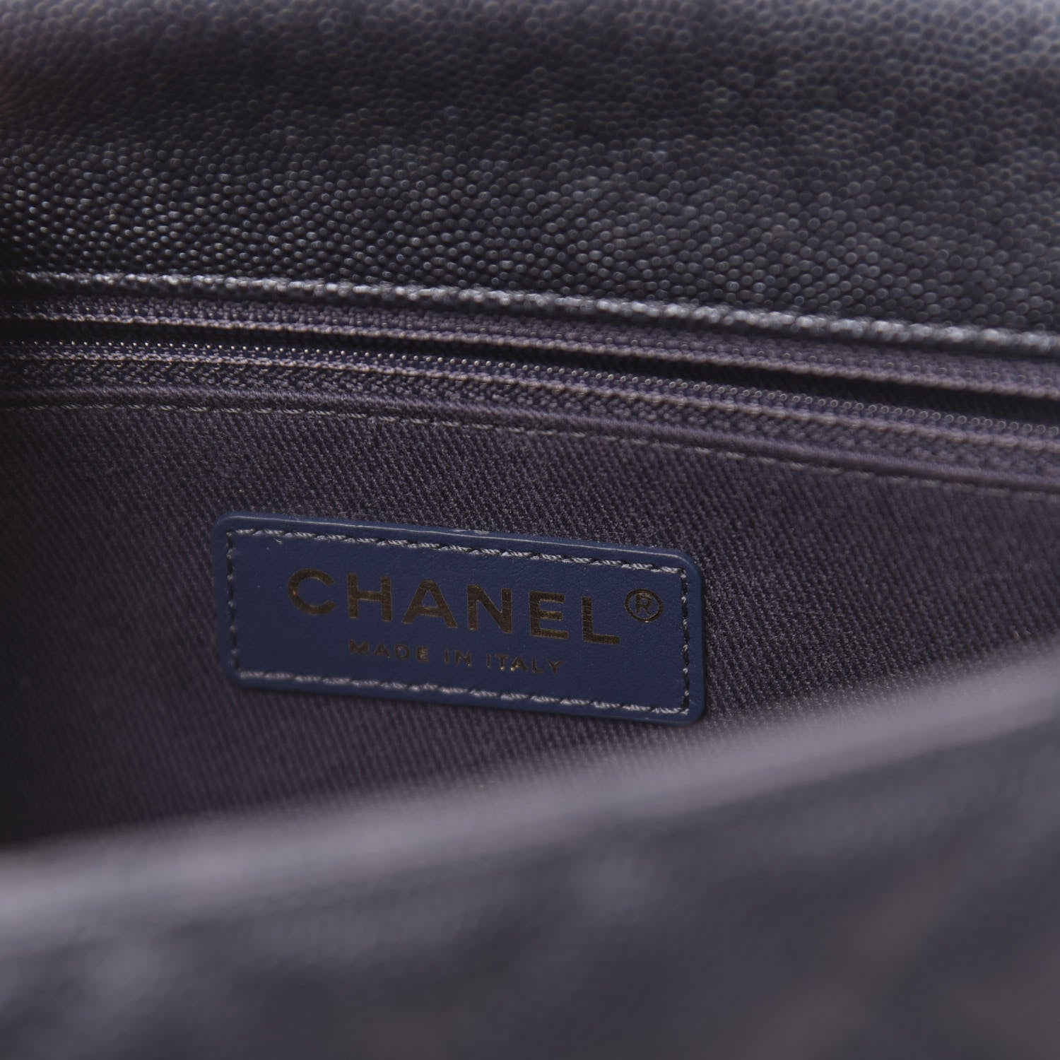 Chanel Iridescent Caviar Quilted Small Coco Handle Flap Dark Blue 6 of 10