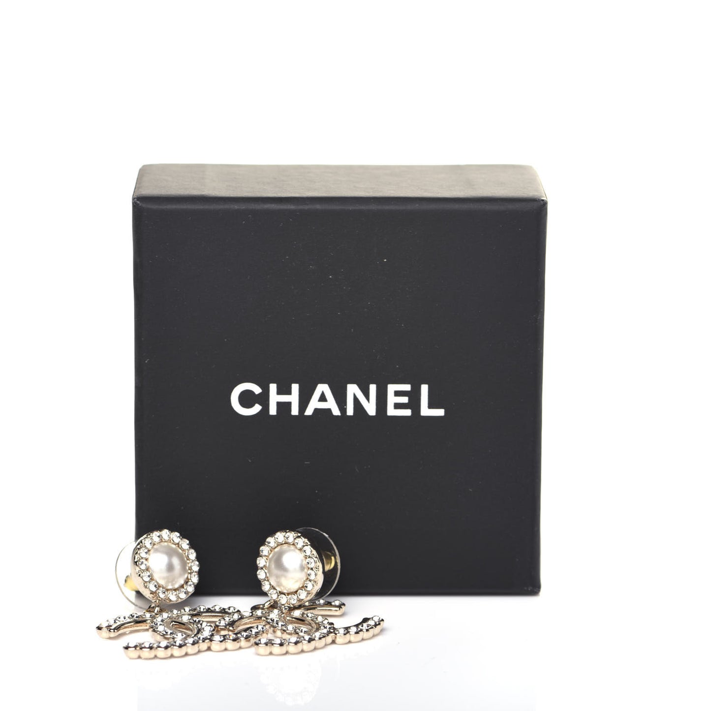 Crystal Pearl Bow-tiful CC Drop Earrings Gold