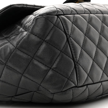 Chanel Metallized Calfskin Quilted Small XXL Travel Flap Bag Black 9 of 10