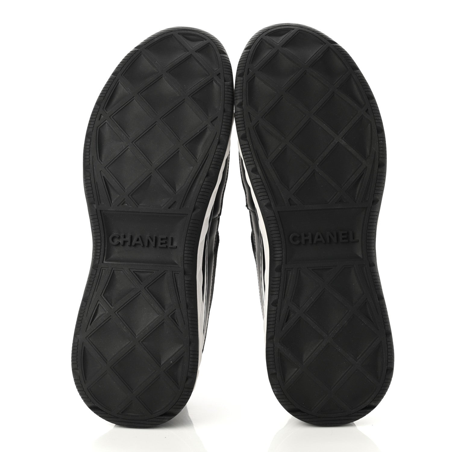 Chanel Fabric Calfskin Suede CC Sneakers 41 Black 5 of 9
