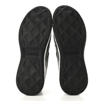 Chanel Fabric Calfskin Suede CC Sneakers 41 Black 5 of 9