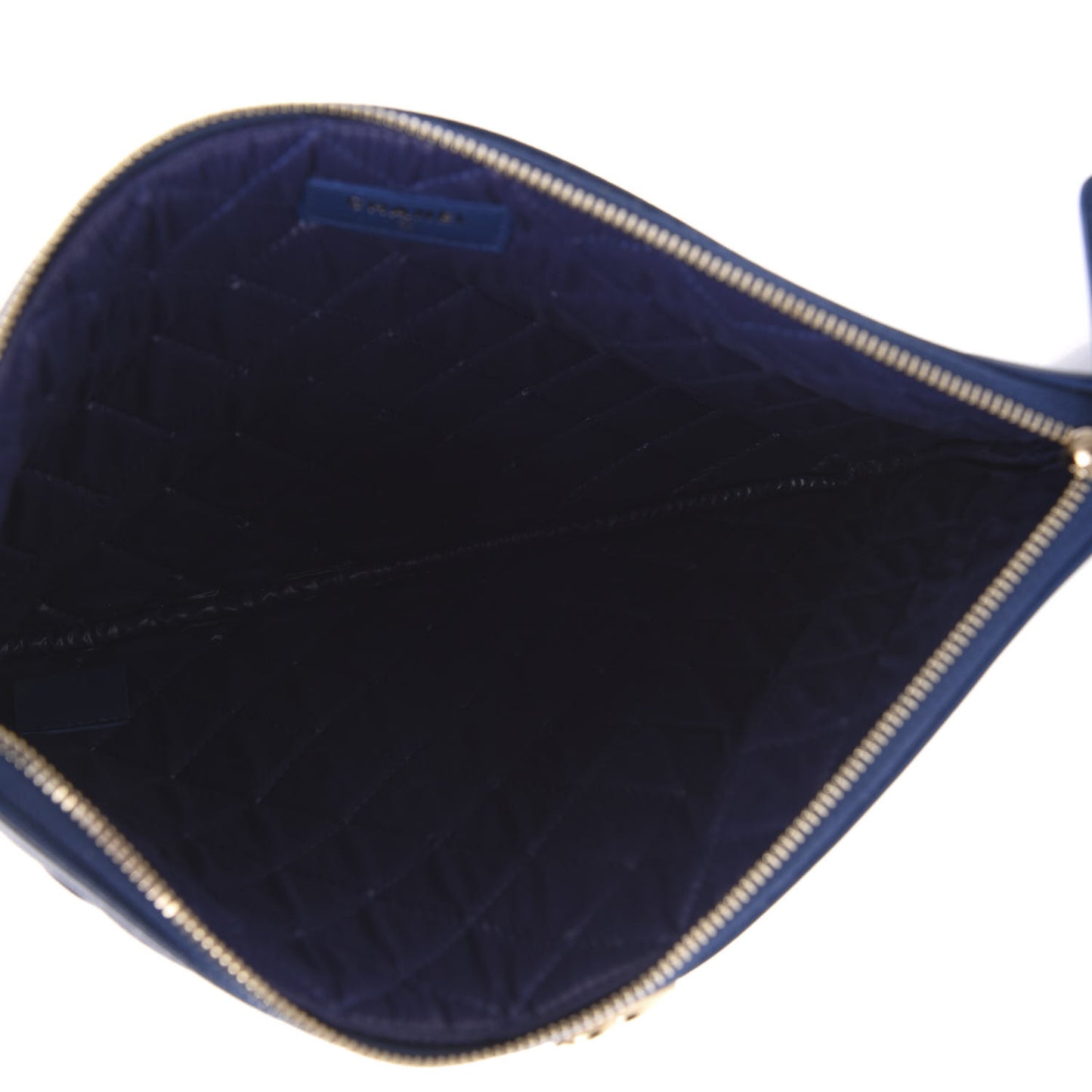 Caviar Quilted Medium Boy Cosmetic Case Blue