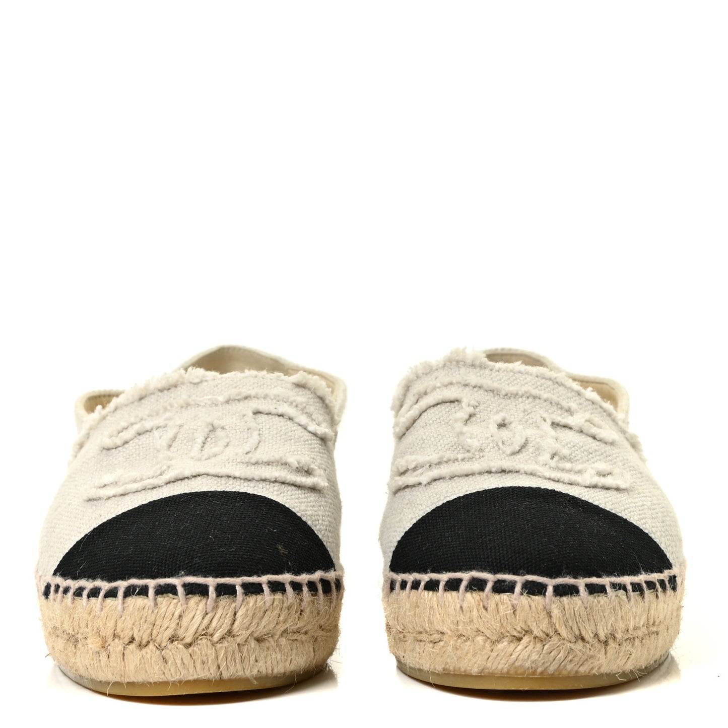 Canvas Velvet CC Espadrilles 35 Beige Black