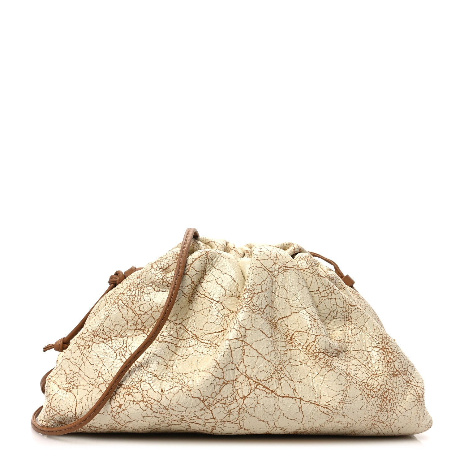 Bottega Veneta Crackled Calfskin The Mini Pouch Zabaione 1 of 8