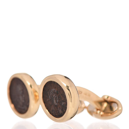 Bulgari 18K Yellow Gold Ancient Coin Cuff Links 3 of 8