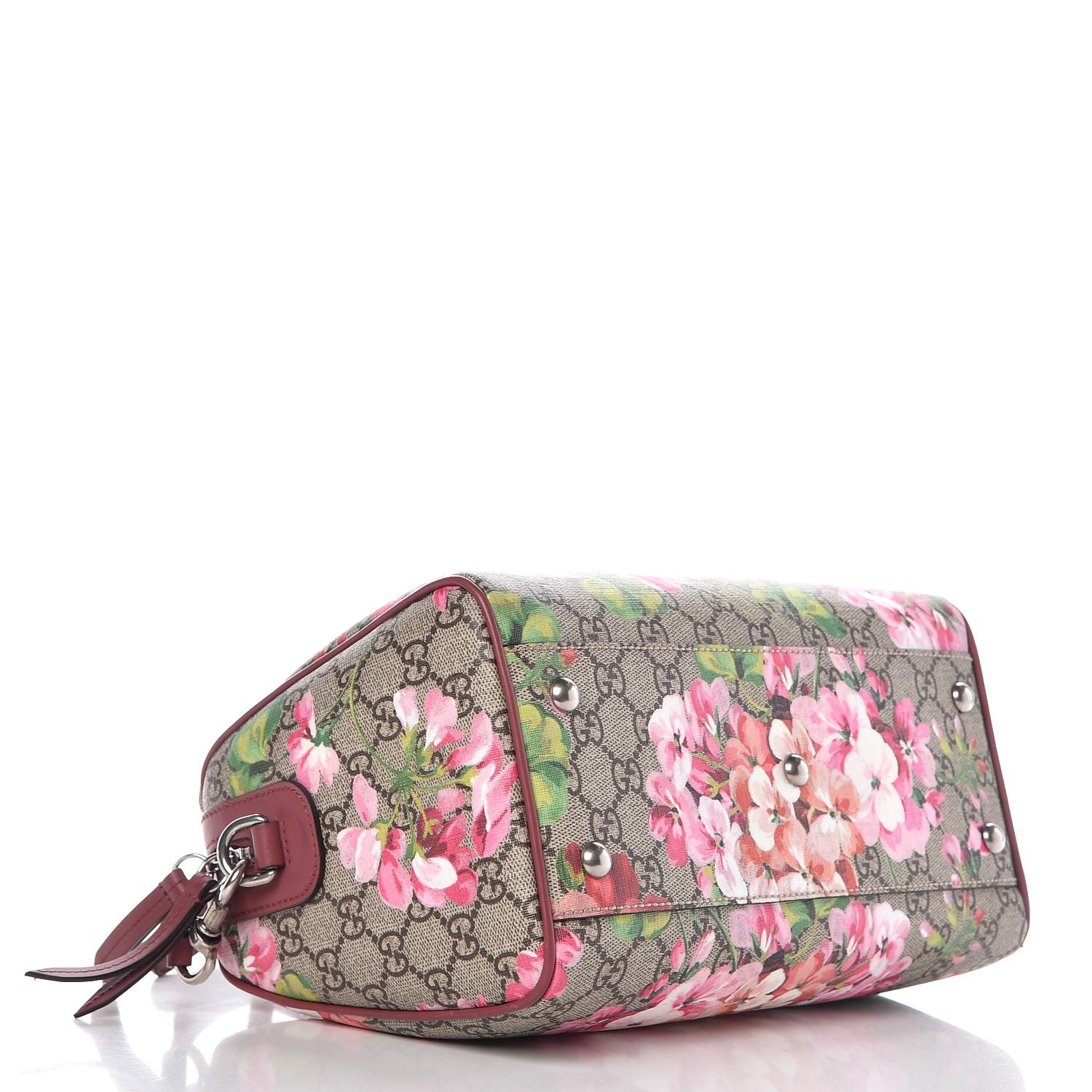 Gucci GG Supreme Monogram Blooms Small Boston Beige Multicolor Dry Rose 5 of 10